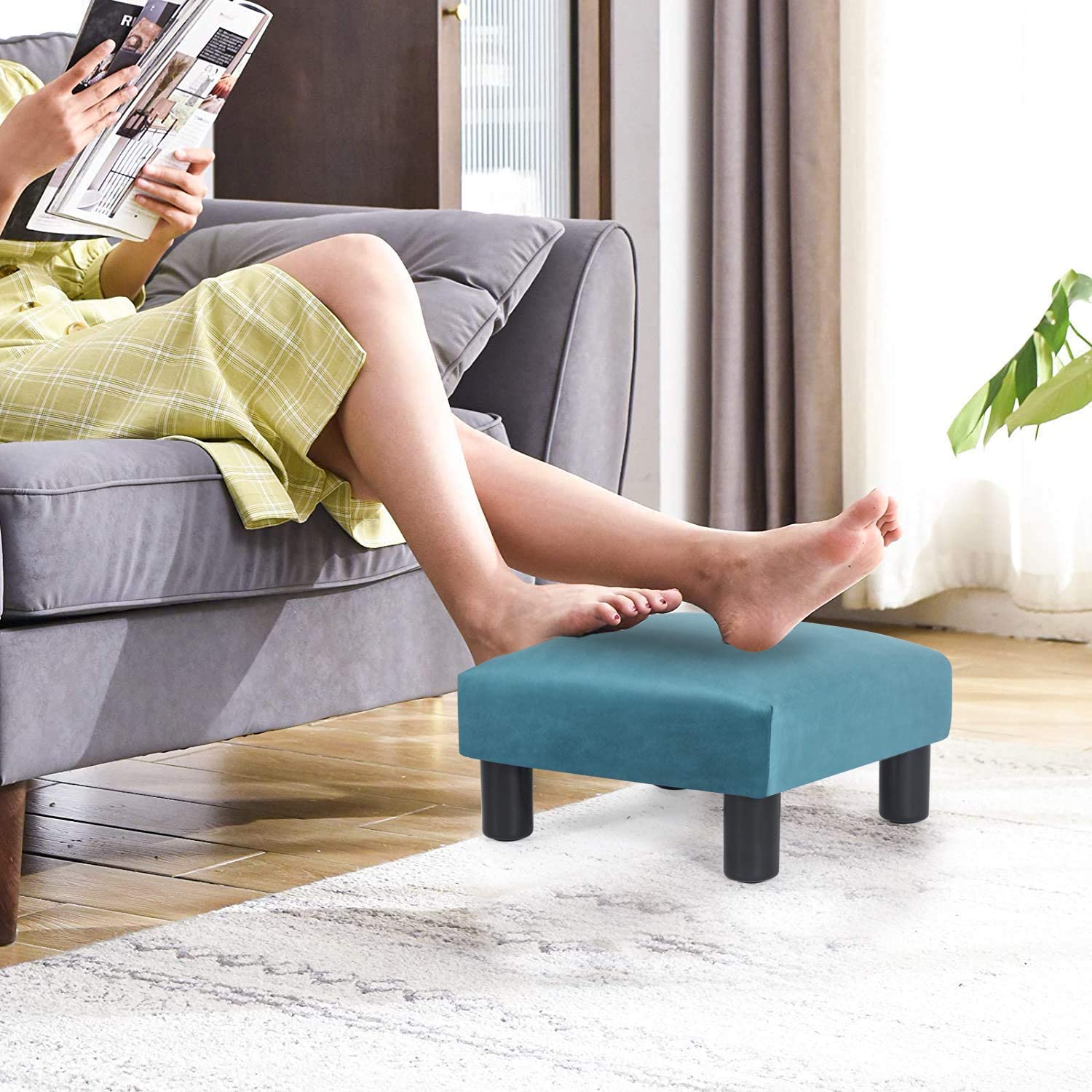 Small Foot Rest Leather Footrest Wooden Foot Stool Faux Upholstered  Footstool, Ottoman Footrest