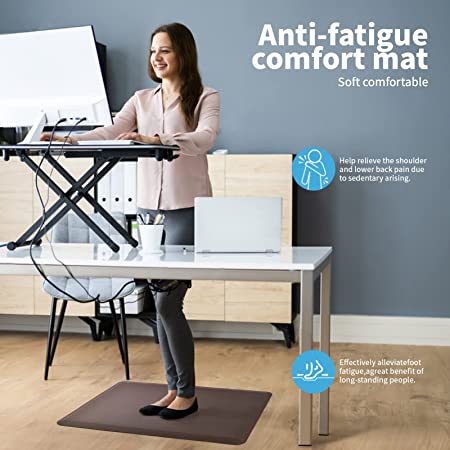 Anti Fatigue Standing Desk Mat - 23 x 23 inch - Black
