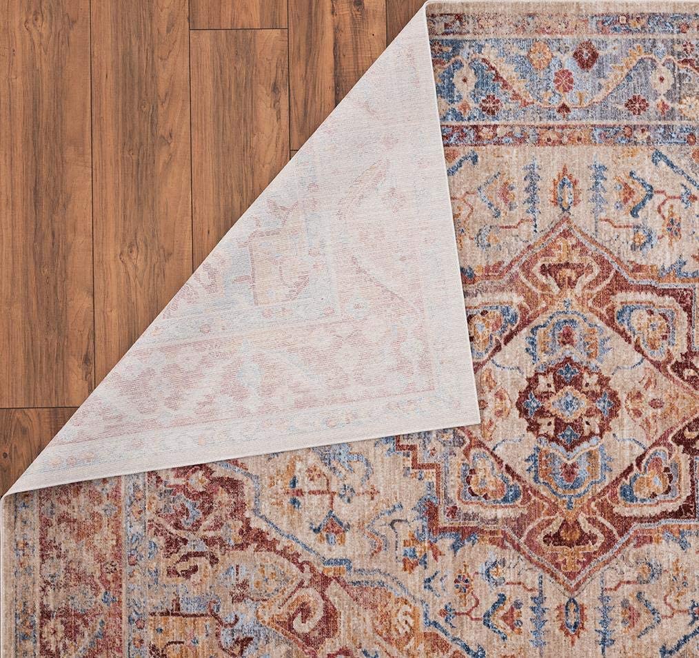 Nottingham Collection Ivory Oriental Soft Area Rug