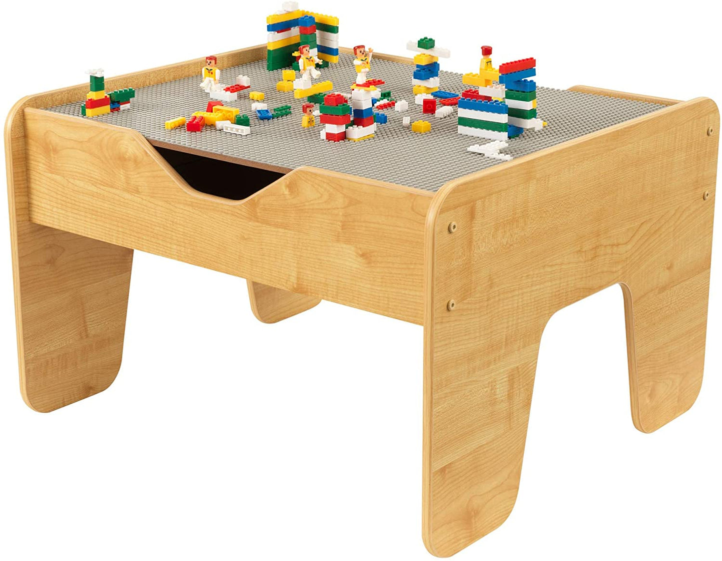 2-in-1 Activity Table with Board Gray/Natural