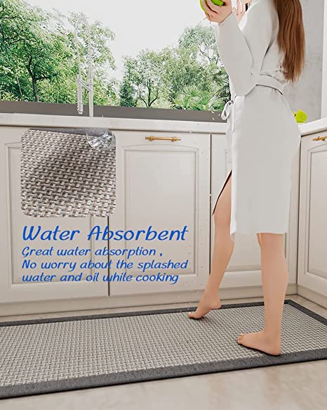 Kitchen Floor Mats for in Front of Sink Kitchen Rugs and Mats Non-Skid Twill Kitchen Mat Standing Mat Washable