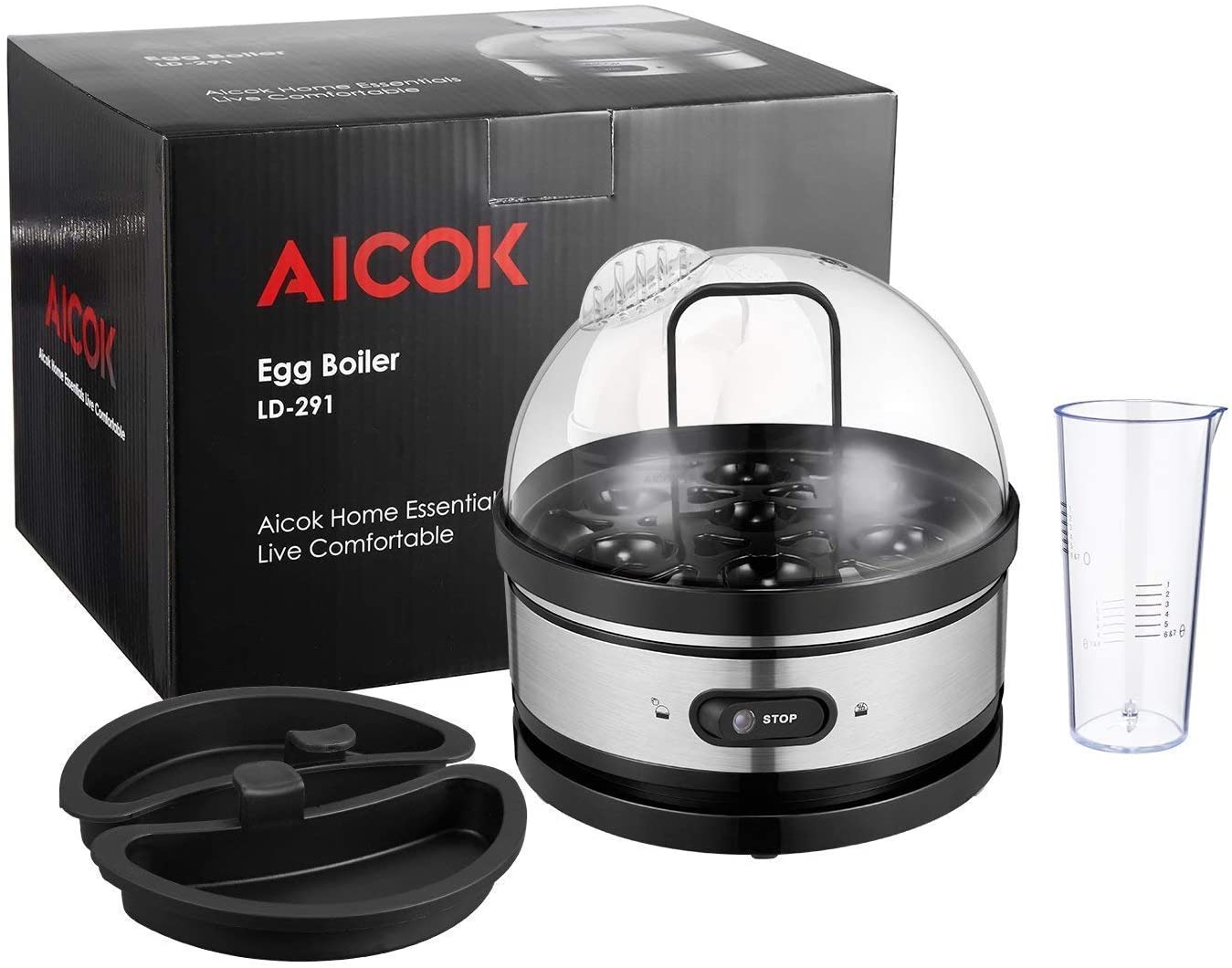 Electric Rapid Stainless Steel 7 Egg cooker Auto Shut Off