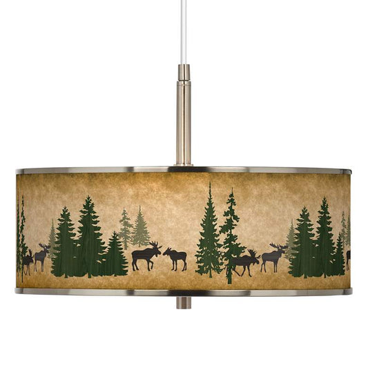 Moose Lodge Giclee Glow 16" Wide Pendant Light