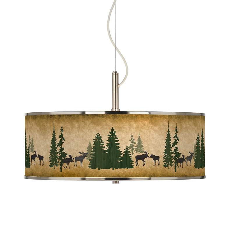 Moose Lodge Giclee Glow 20" Wide Pendant Light