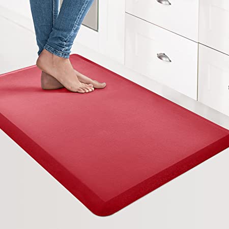 Art3d Anti Fatigue Mat - 1/2 Inch Cushioned Kitchen Mat - Non Slip Foam Comfort Cushion for Standing Desk, Office or Garage Floor (17.3"x28", Black)