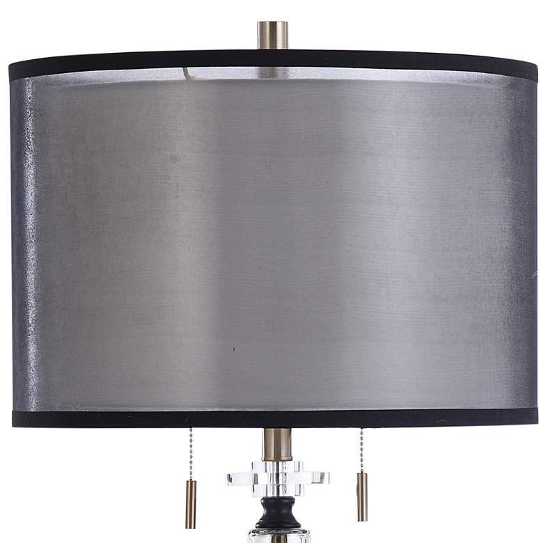 Logan Manor Light Amber Glass and Brushed Brass Table Lamp