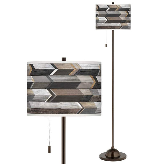 Woodwork Arrows Giclee Glow Bronze Club Floor Lamp