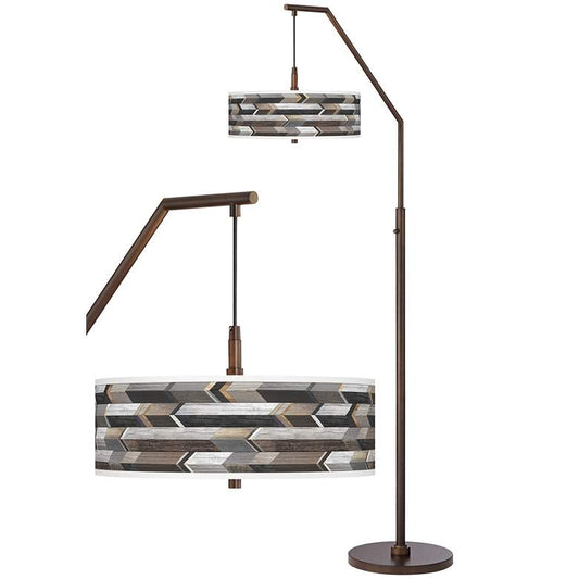 Woodwork Arrows Bronze Downbridge Arc Floor Lamp