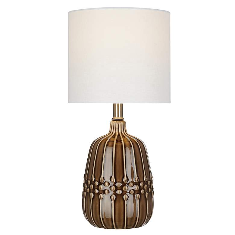 Brown Ceramic 19" High LED Accent Table Lamp