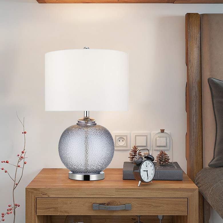 Smoke Gray LED Gourd Accent Table Lamp