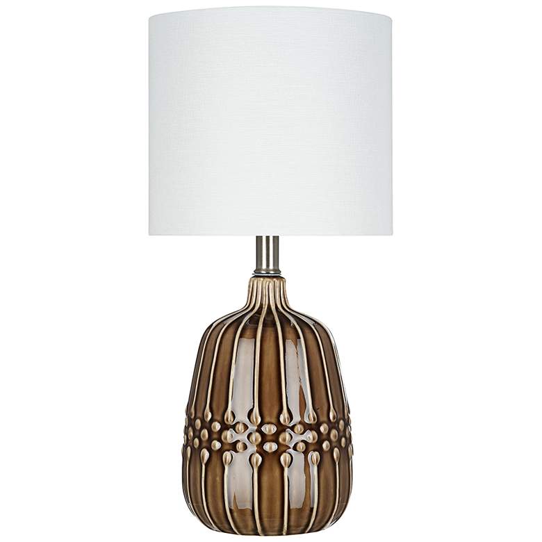 Brown Ceramic 19" High LED Accent Table Lamp