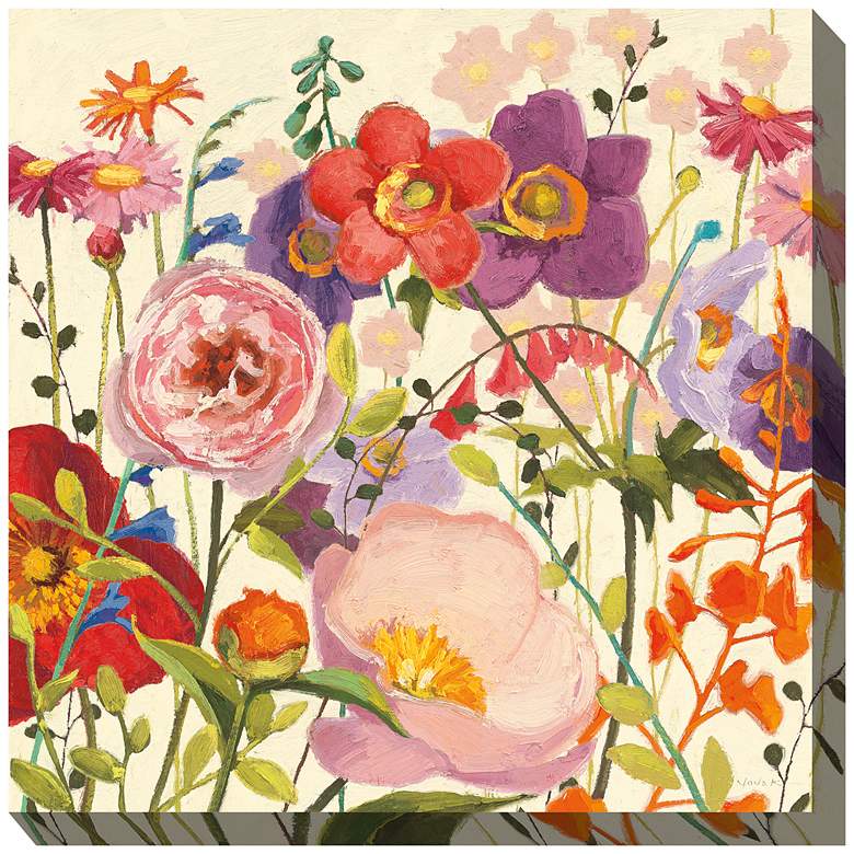 Spring Frolic 24" Square All-Weather Outdoor Canvas Wall Art