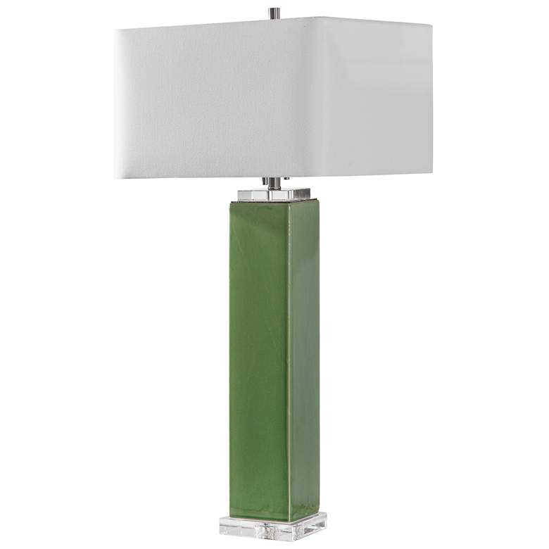 Aneeza Tropical Green Glaze Ceramic Table Lamp
