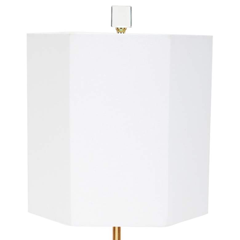 Scout Gold Metal and Hexagon White Marble Buffet Table Lamp