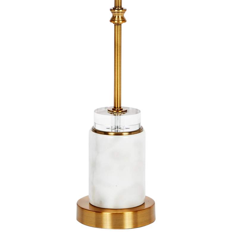 Ana White Marble and Gold Metal Round Buffet Table Lamp