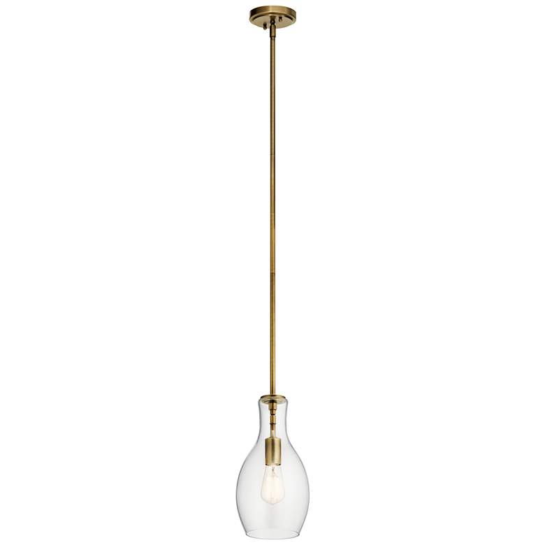 Kichler Everly 7" Wide Natural Brass Mini Pendant Light