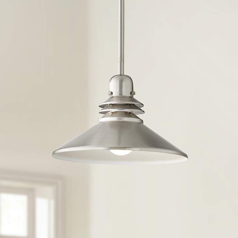 Kichler Grenoble 11"W Brushed Nickel 1-Light Mini Pendant