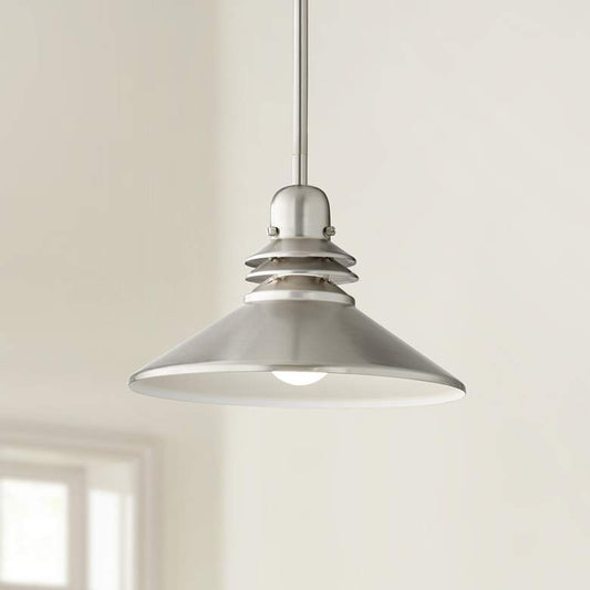 Kichler Grenoble 11"W Brushed Nickel 1-Light Mini Pendant