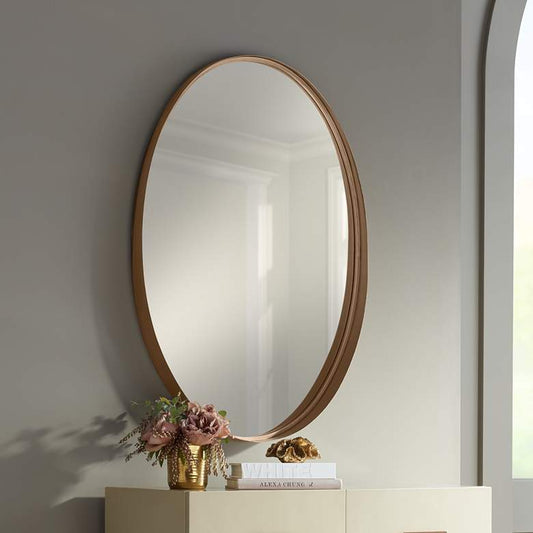 Harnes Gold 24 1/4" x 36" Oval Wide Lip Wall Mirror