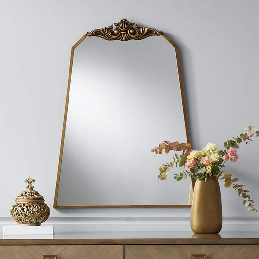Morrey 25 3/4" x 34 1/4" Crown Top Angled Wall Mirror