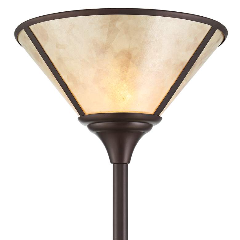 Plymouth Bronze Mica Shade Torchiere Floor Lamp