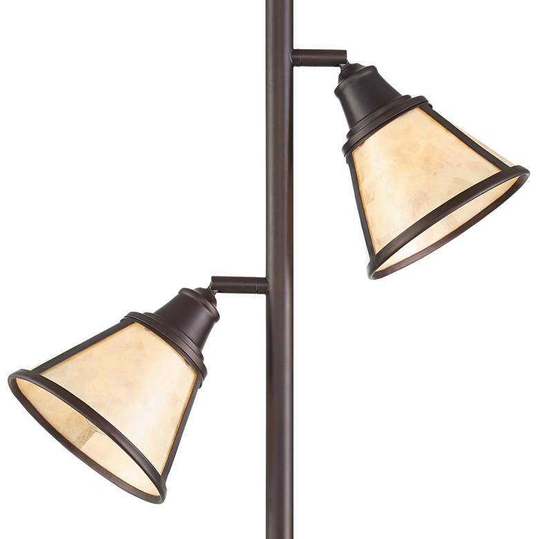 Plymouth Bronze Mica Shade Torchiere Floor Lamp