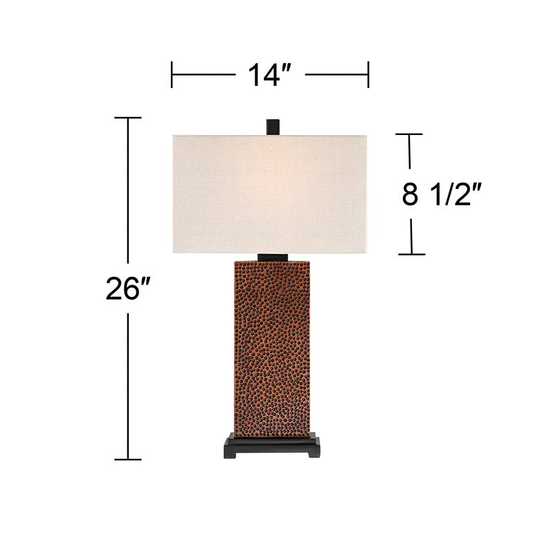 Caldwell Textured Column Bronze Table Lamps Set of 2