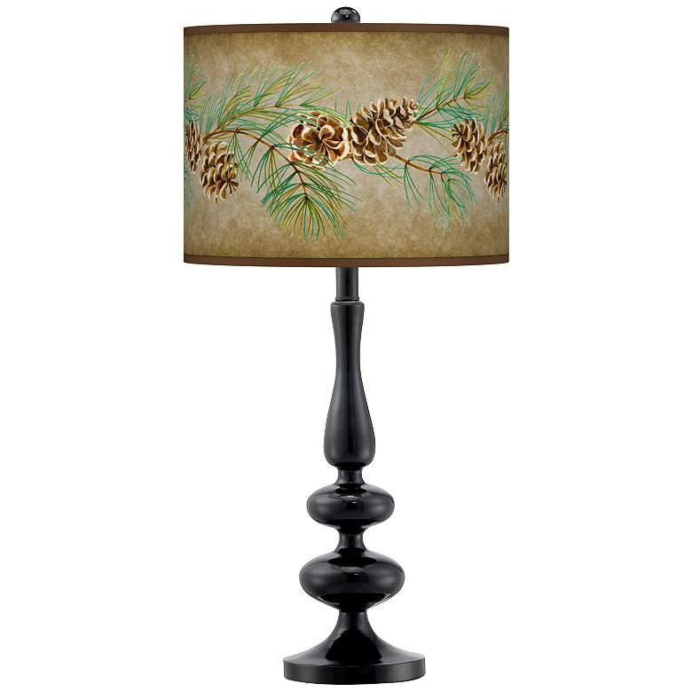 Cone Branch Giclee Paley Black Table Lamp