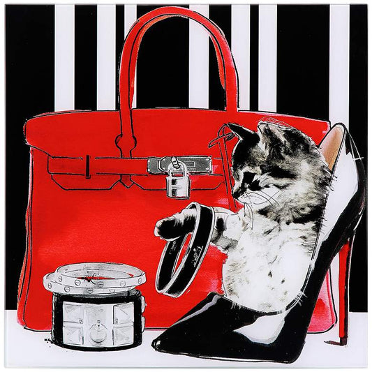 Woman's Best Friends 2 20" Square Reverse Printed Glass Art