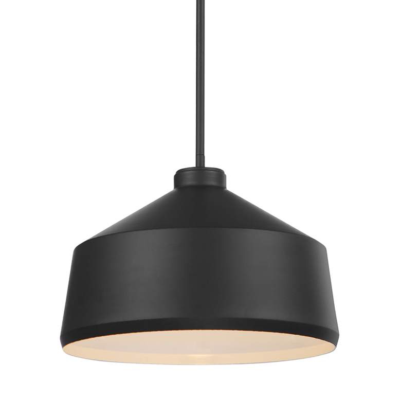 Holgate 14" Wide Deep Matte Black Dome Metal Pendant Light