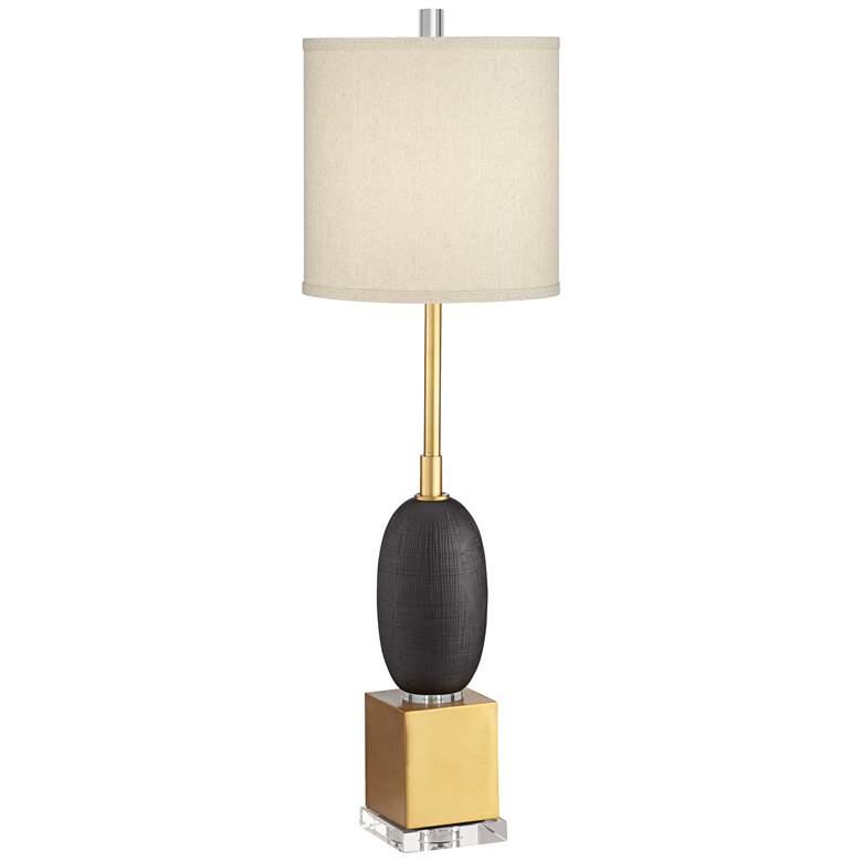 Hilo Volcano Black Oval Table Lamp