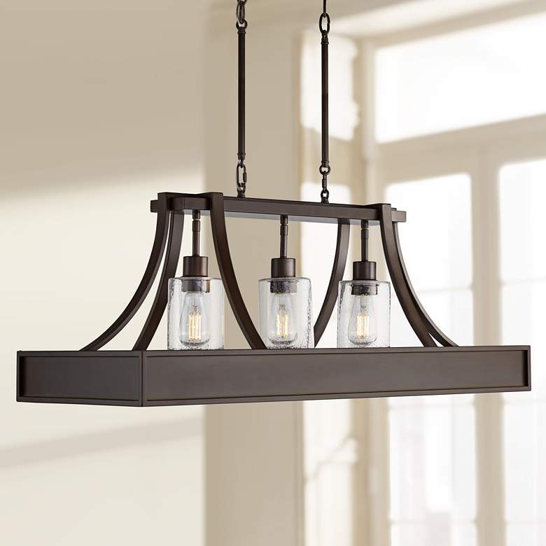 36" Wide Bronze Kitchen Island Light Pendant