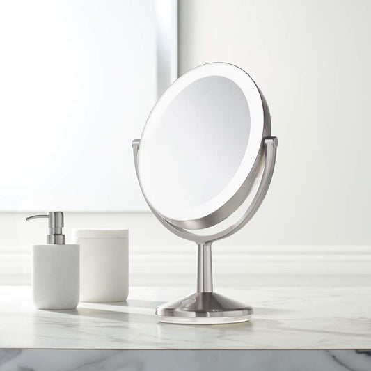 Huntington Satin Nickel LED USB Rechargeable Vanity Mirror