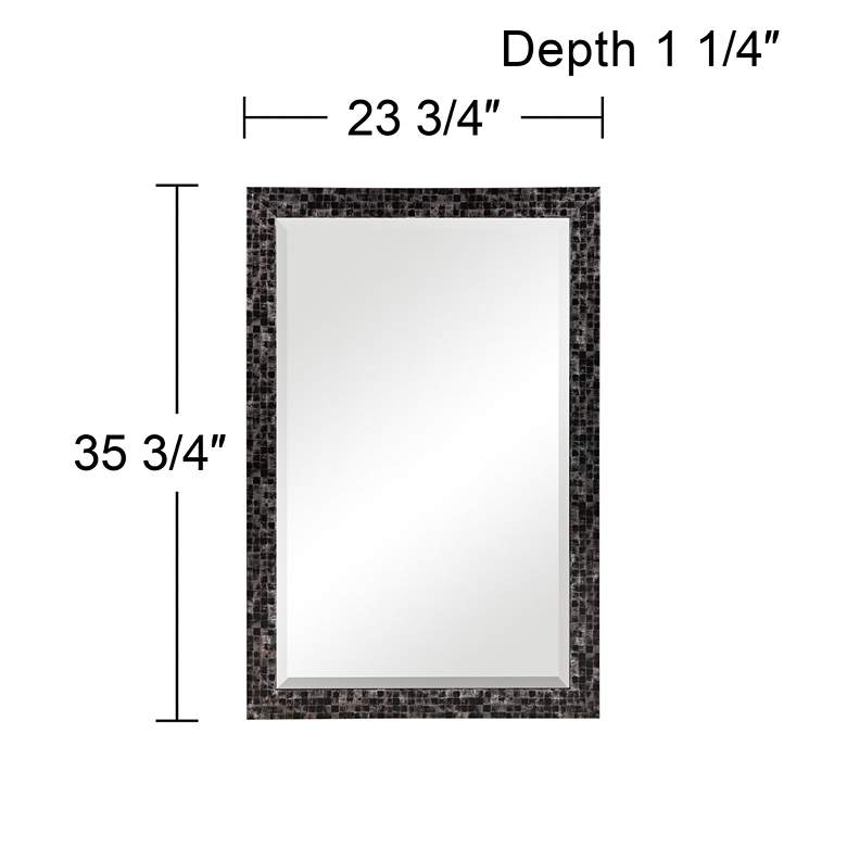 Graphique Black w/ Gray 23 3/4" x 35 3/4" Vanity Wall Mirror