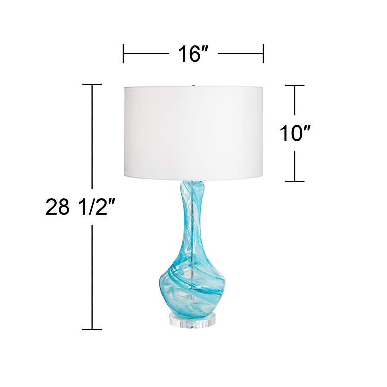 Euro Codie Blue Art Glass Gourd Table Lamp