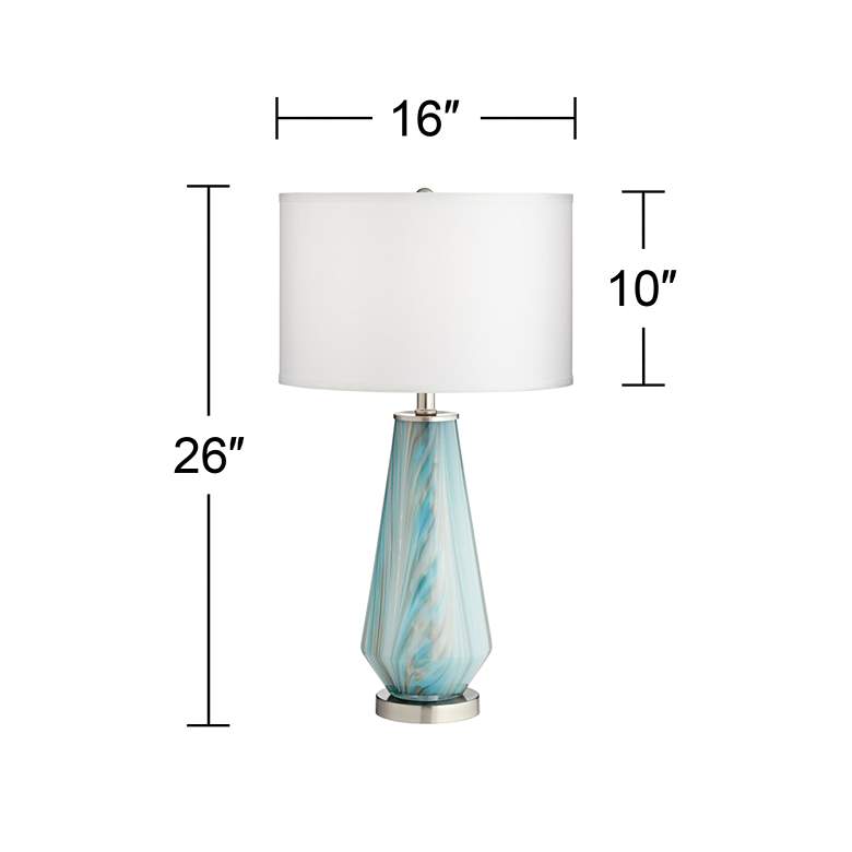 Euro Jaime Blue and Gray Art Glass Table Lamp