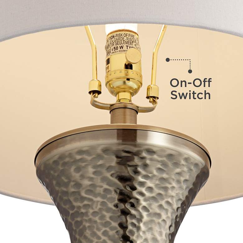Farley Hammered Metal Concave Column Table Lamp