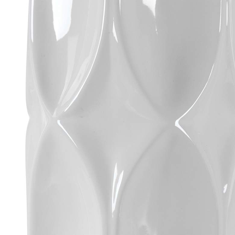 Sinclair Glossy White Geometric Ceramic Table Lamp