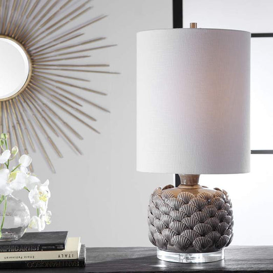 Bondi Gray Seashell Ceramic Buffet Table Lamp