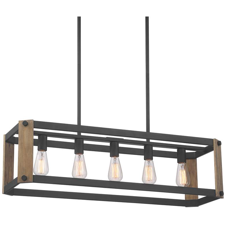 Cameron 36 1/4" Wide Black 5-Light Island Pendant Light