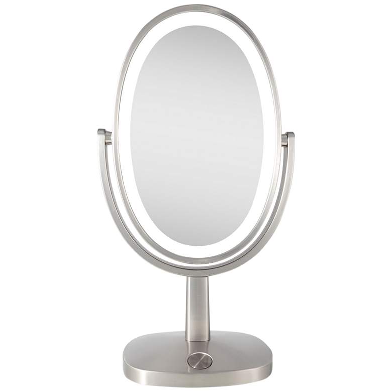 Huntington Nickel 3-Color Touch LED Vanity Makeup Mirror