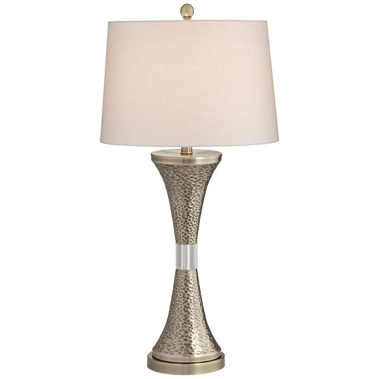 Farley Hammered Metal Concave Column Table Lamp