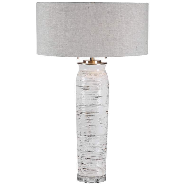 Lenta Off-White Birch Tree Ceramic Table Lamp