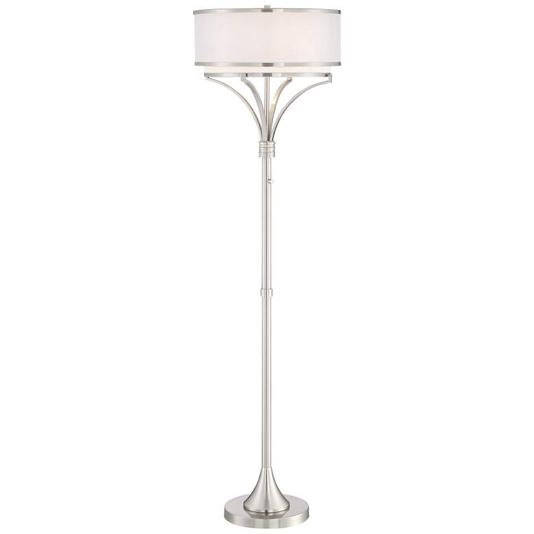 Possini Euro Candice Brushed Nickel Dual Shade Floor Lamp