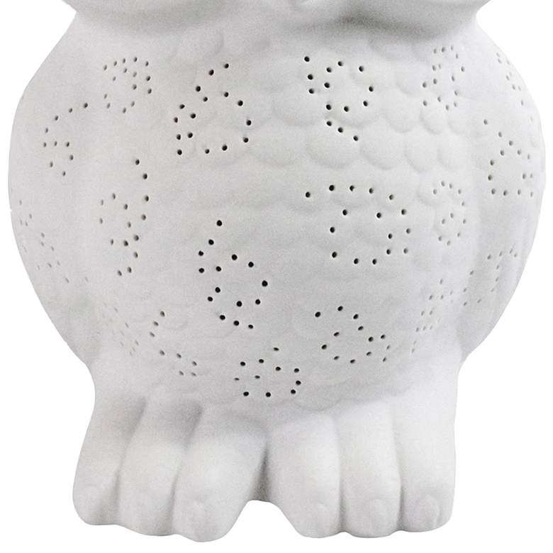 Simple Designs 9 3/4" High White Porcelain Wise Owl Accent Table Lamp