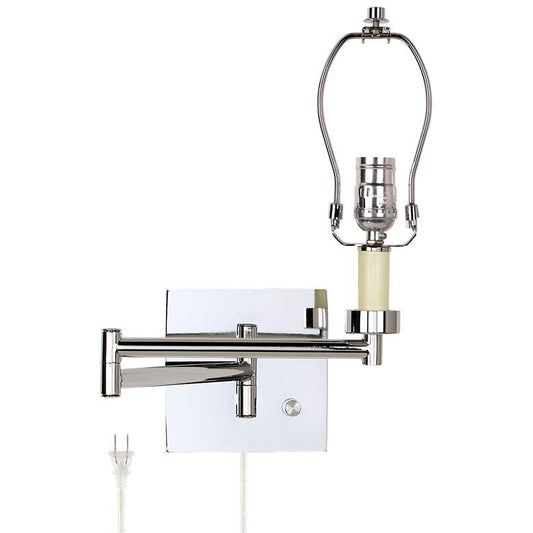 Chrome Finish Plug-In Swing Arm Wall Lamp with Dimmer by Possini Euro