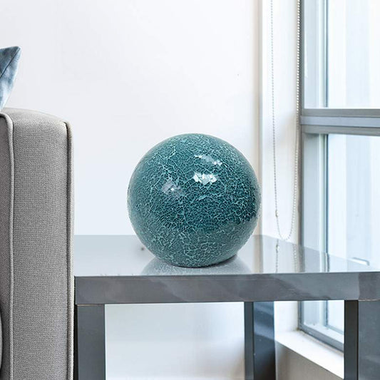 Simple Designs 7 3/4" High Teal Mosaic Ceramic Ball Accent Table Lamp