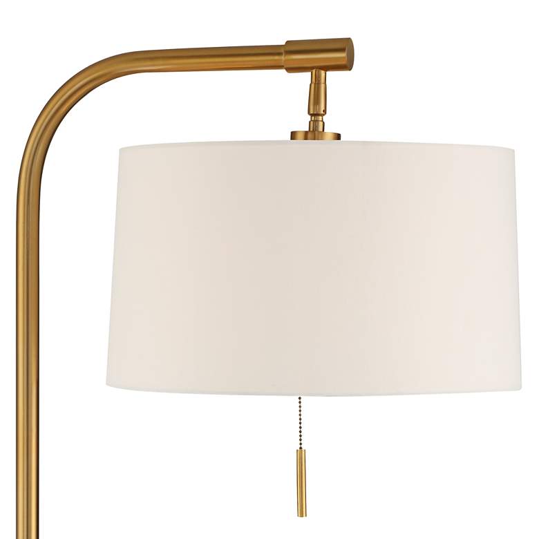 Possini Euro Volta Antique Brass USB Tray Table Floor Lamp