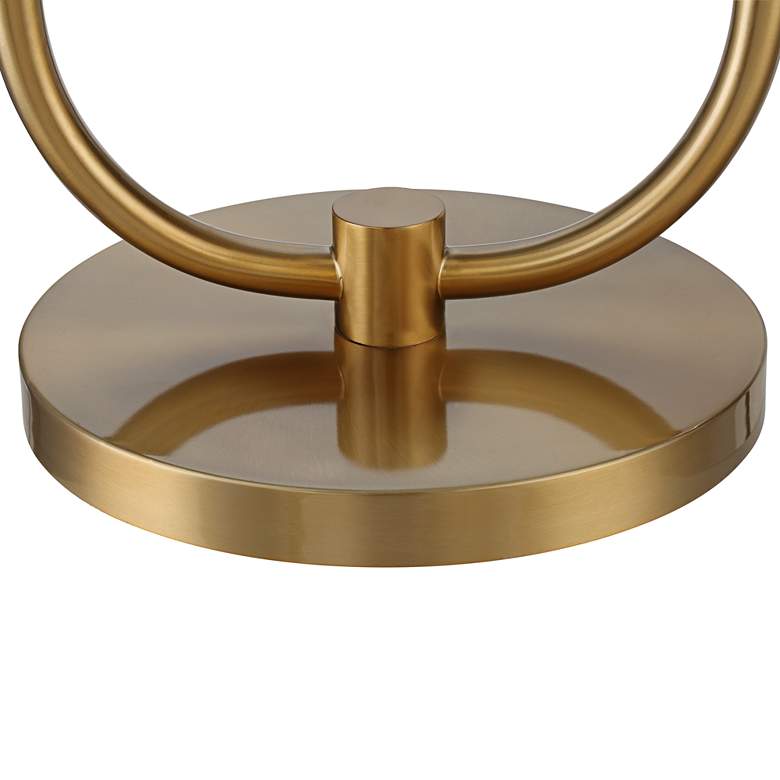 Possini Euro Volta Antique Brass USB Tray Table Floor Lamp