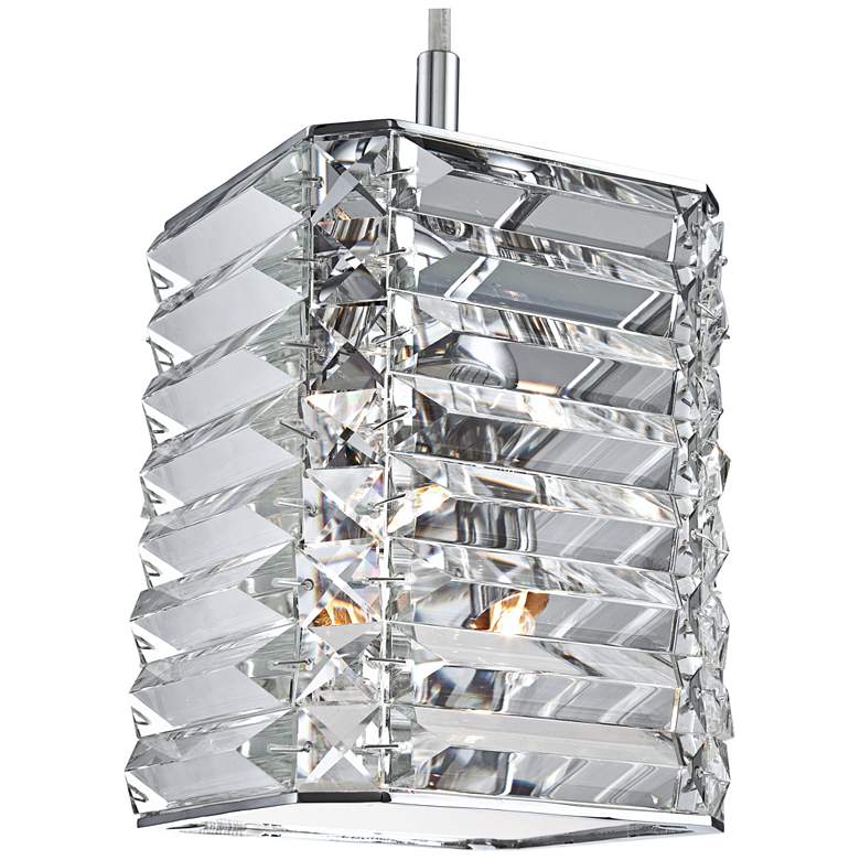 Possini Euro Lenke Chrome 6" Wide Modern Crystal Mini Pendant
